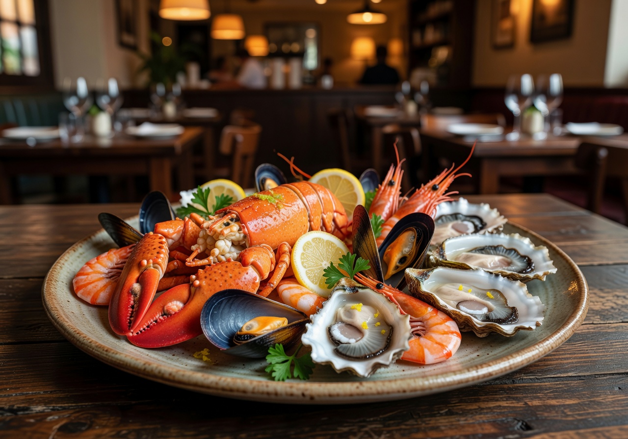 Exquisite seafood plating at O Mar Restaurant